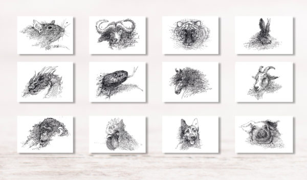 Cartes postales des animaux du zodiaque chinois – Image 16
