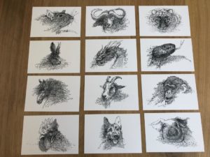 Cartes postales des animaux du zodiaque chinois