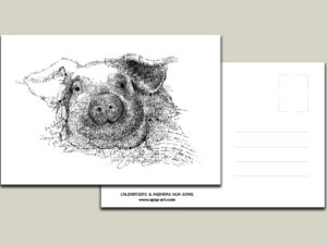 Carte postale Cochon