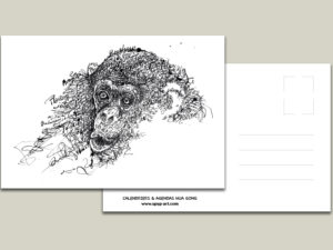 Carte postale Singe